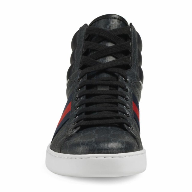 グッチ Gucci メンズ スニーカー ハイカット シューズ 靴 New Ace 並行輸入品 Supreme Gg Brb Black Sil Ne Sneaker High Ner