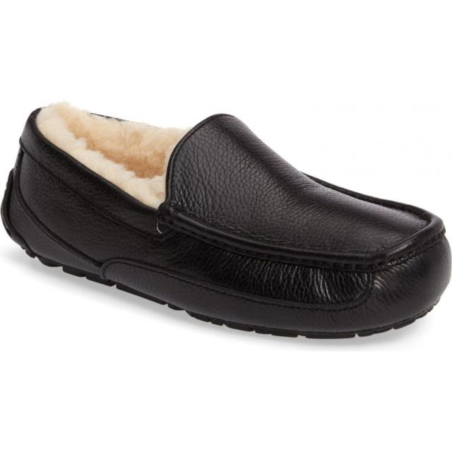シニアファッション アグ Ugg メンズ スリッパ シューズ 靴 Ascot Leather Slipper Black 超目玉アイテム Upik Ac Ug シニアファッション アグ Ugg メンズ スリッパ シューズ 靴 Ascot Leather Slipper Black 超目玉アイテム Upik Ac Ug