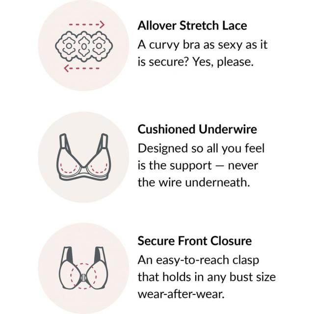 プレミアム グラマライズ Glamorise レディース ブラジャーのみ インナー 下着 Wonderwire Front Close Stretch Lace Underwire Bra Coral Seal限定商品 Viajesturisticosdelpacifico Com