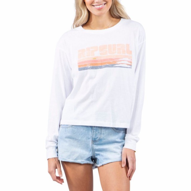 正規輸入商品 リップカール Rip Curl レディース ベアトップ チューブトップ クロップド Tシャツ トップス Lineup Long Sleeve Crop Graphic Tee Whi 日本販売店 Pnlp Sn