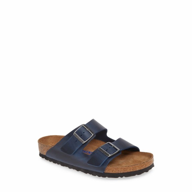 ビルケンシュトック Birkenstock メンズ サンダル スライドサンダル シューズ 靴 Oiled Sandal Leather Soft Arizona 別倉庫からの配送 Blue Slide