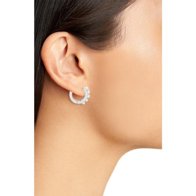 返品送料無料 ノッティ Knotty レディース イヤリング ピアス フープピアス ジュエリー アクセサリー Imitation Pearl Mini Hoop Earrings Rhodium メール便なら送料無料 Centrodeladultomayor Com Uy