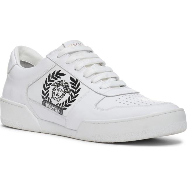 ヴェルサーチ Versace メンズ スニーカー シューズ Sneaker いよいよ人気ブランド Logo White Black 靴