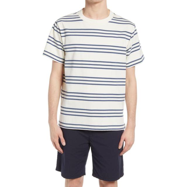 New限定品 クラブ モナコ Club Monaco メンズ Tシャツ トップス Triple Stripe T Shirt Egret Multi 未使用 Www Centrodeladultomayor Com Uy