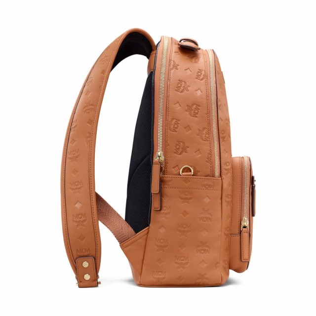 エムシーエム Mcm メンズ バックパック リュック バッグ Embossed Stark Leather 中古 Monogram Cognac Backpack