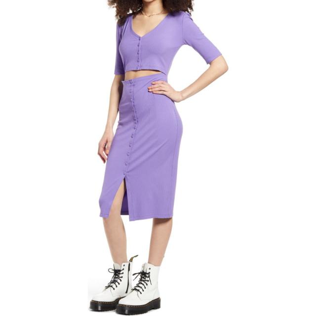 ラッピング無料 返品も保証 Bp Bp レディース ワンピース ワンピース ドレス Cutout Rib Dress Purple Paisley チャンピオン Gdpcambodia Org