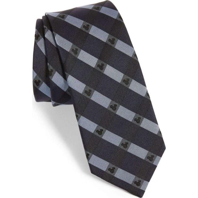 最安値購入 カフリンクス Cufflinks Inc メンズ ネクタイ Disney Mickey Mouse Check Silk Tie Navy 特売 Triplex Ee