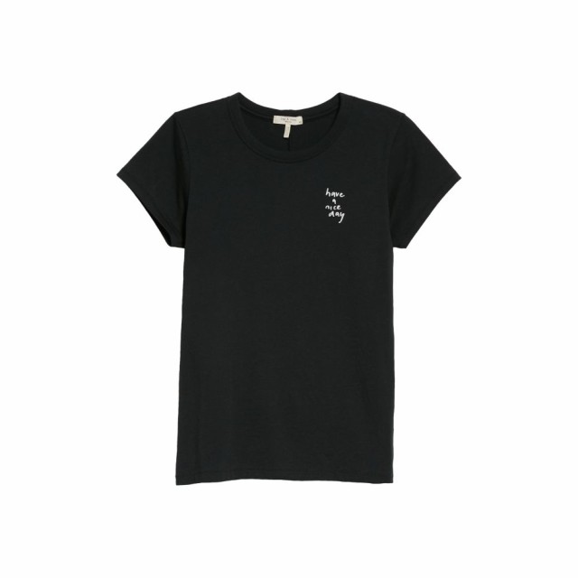 純正販売品 ラグandボーン RAG and BONE レディース Tシャツ トップス Have A Nice Day Organic Cotton Graphic Tee Black 純正販売品 ラグandボーン RAG and BONE レディース Tシャツ トップス Have A Nice Day Organic Cotton Graphic Tee Black