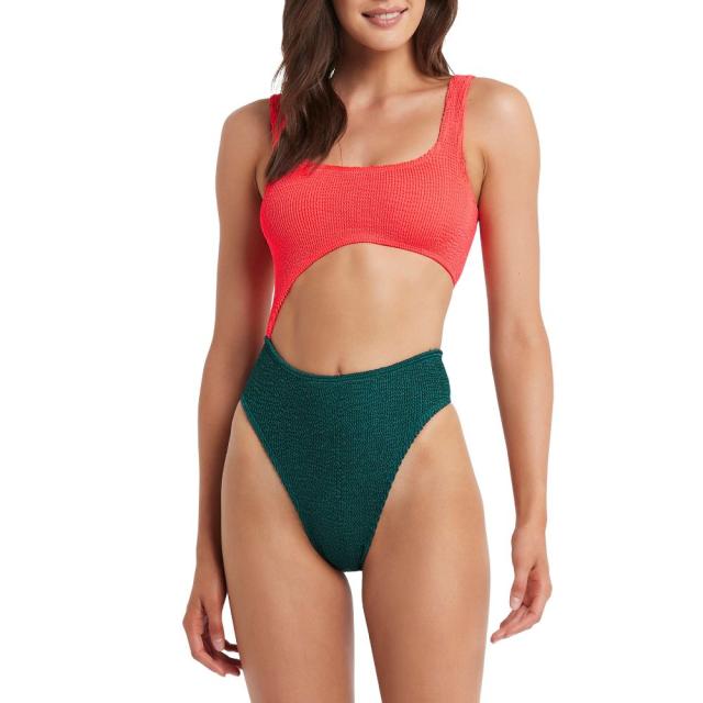 即納 大容量 バウンド バイ ボンドアイ Bound By Bond Eye レディース ワンピース 水着 ビーチウェア Maya Two Tone Cutout One Piece Swimsuit Jewe 純正卸値 Triplex Ee