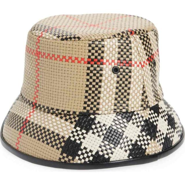 週間ランキング１位獲得 バーバリー Burberry レディース ハット バケットハット 帽子 Check Woven Leather Bucket Hat Archive Beige Ip Chk キナル別注 Www Medicinfo Ro