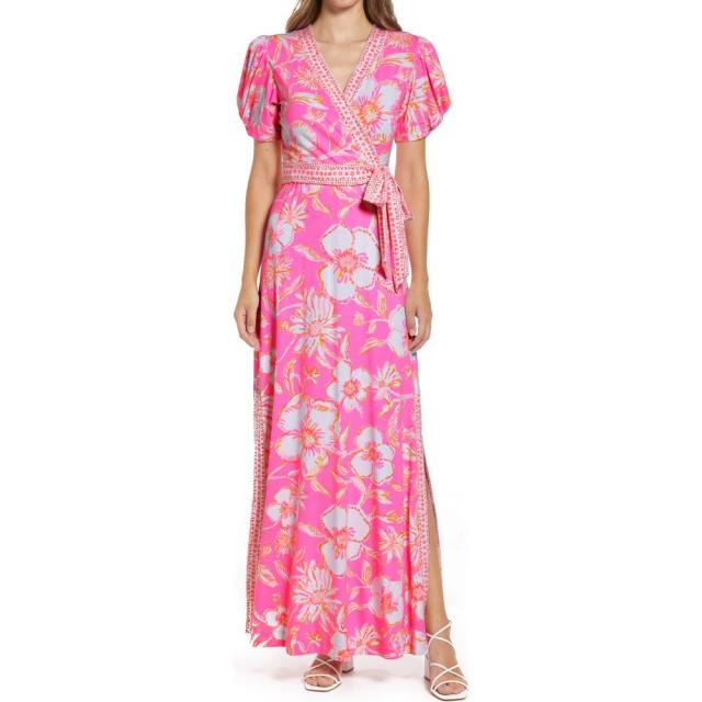 品質満点 Lilly リリーピュリッツァー Pulitzer Pin Prosecco Dress Wrap Floral Sailynn ワンピース ドレス ラップドレス ワンピース レディース ロング マキシ丈