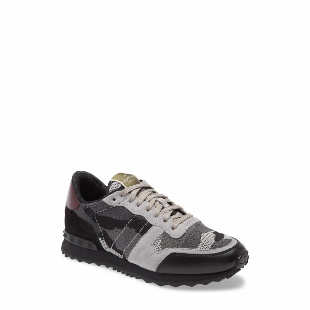 安価 ヴァレンティノ VALENTINO GARAVANI メンズ スニーカー シューズ・靴 Nylon Rockrunner Sneaker Grey /Black, サキトチョウ fc2fb1d9