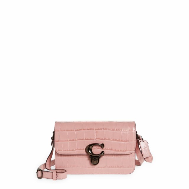 京都 販売 店 コーチ Coach レディース ショルダーバッグ バッグ Studio Croc Embossed Leather Shoulder Bag Pink 5 クーポン有り Faerieday Com