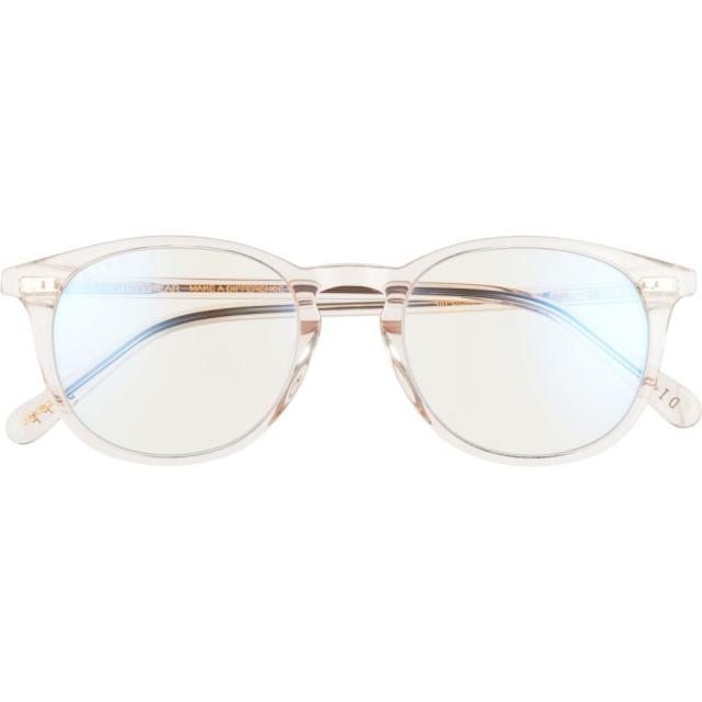 新作 ディフ Diff メンズ メガネ サングラス Jaxson 49mm Blue Light Blocking Glasses Sandstone Crystal Clear ファッションサングラス