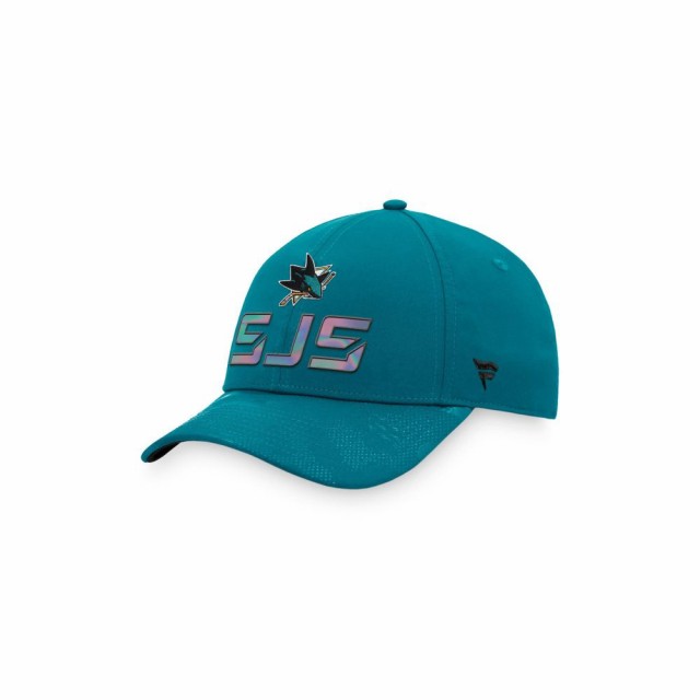 ファナティクス FANATICS メンズ キャップ 帽子 Fanatics Branded Teal San Jose Sharks Authentic Pro Team Locker Room Adjustable Hat