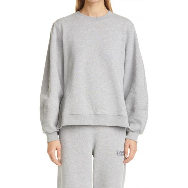 人気ブランドを ガニー Ganni レディース スウェット トレーナー トップス Balloon Sleeve Recycled Cotton Blend Sweatshirt Paloma Melange 最新モデルが入荷 Kishakatoliketiranedurres Com