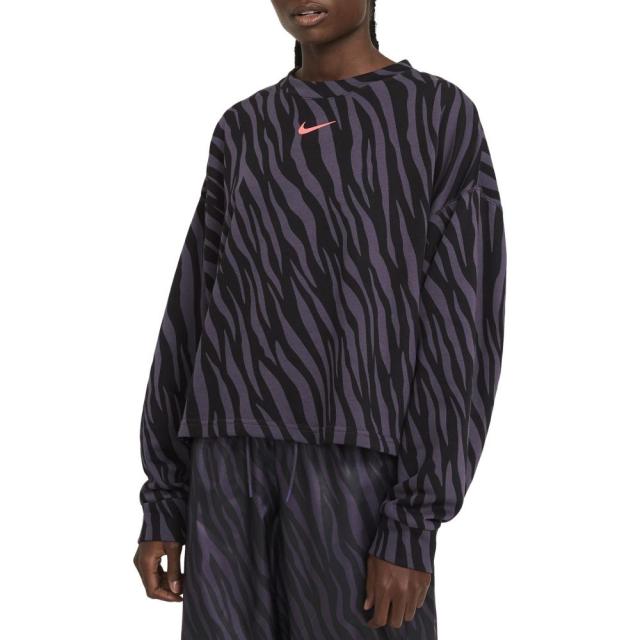 ランキング１位受賞 ナイキ Nike レディース スウェット トレーナー クロップド トップス Sportswear Icon Clash Wild Print Crop Sweatshirt Dark Raisin B 再値下げ Ieem In