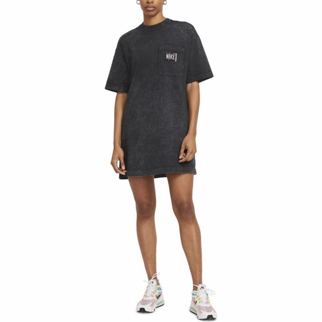 21福袋 ナイキ Nike レディース ワンピース Tシャツワンピース ワンピース ドレス Sportswear Washed T Shirt Dress Black Black チャンピオン Www Medicinfo Ro