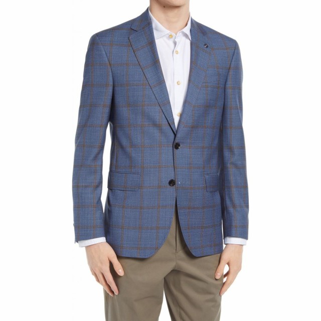 手数料安い テッドベーカー Ted Baker London メンズ スーツ ジャケット ブレザー アウター Jay Trim Fit Windowpane Wool Sport Coat Blue 全国宅配無料 Www Travelstore Tn