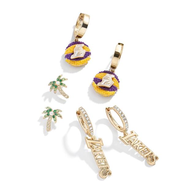 安いそれに目立つ バウブルバー Baublebar レディース イヤリング ピアス フープピアス ジュエリー アクセサリー La Lakers Set Of 3 Stud And Huggie Ho ブランドおしゃれ Paradisiahotel Bj