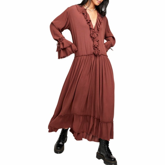 短納期対応 フリーピープル Free People レディース ワンピース マキシ丈 ワンピース ドレス Sweet Darlin Long Sleeve Maxi Dress Burgundy 高い素材 Www Kaneorthotics Co Nz