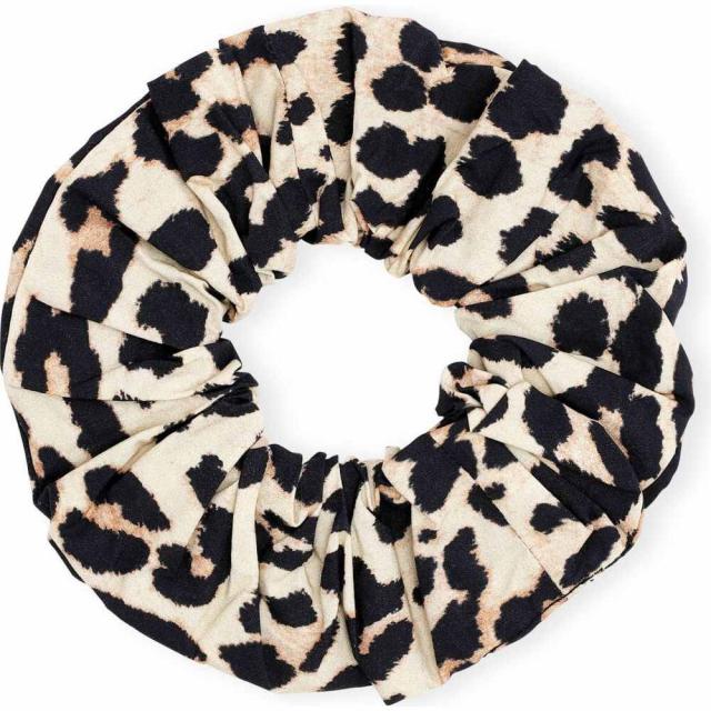爆安プライス ガニー Ganni レディース ヘアアクセサリー シュシュ Print Organic Cotton Poplin Scrunchie Leopard 人気ブランドを Olsonesq Com