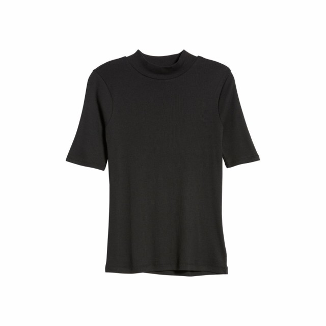 品質の良い商品 メイドウェル MADEWELL レディース トップス Drapey Rib Mock Neck Top True Black 品質の良い商品 メイドウェル MADEWELL レディース トップス Drapey Rib Mock Neck Top True Black