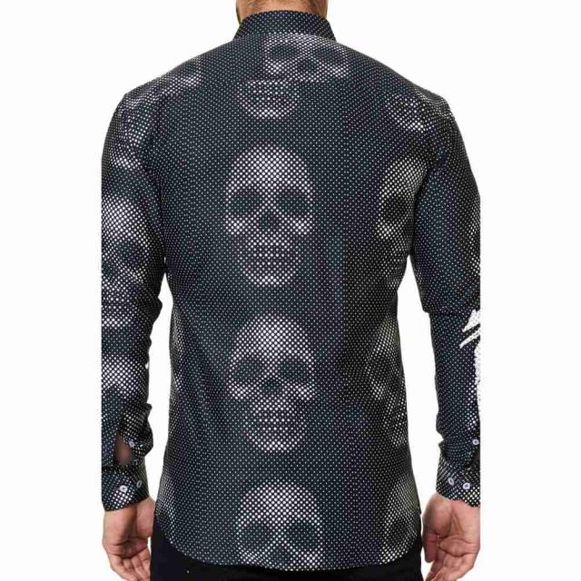 在庫好評 マセオ Luxor Funky Skull Dot Print Button-Up Shirt Blackの通販はau PAY マーケット - フェルマート|商品ロットナンバー:511718755 MACEOO メンズ シャツ トップス 新作在庫