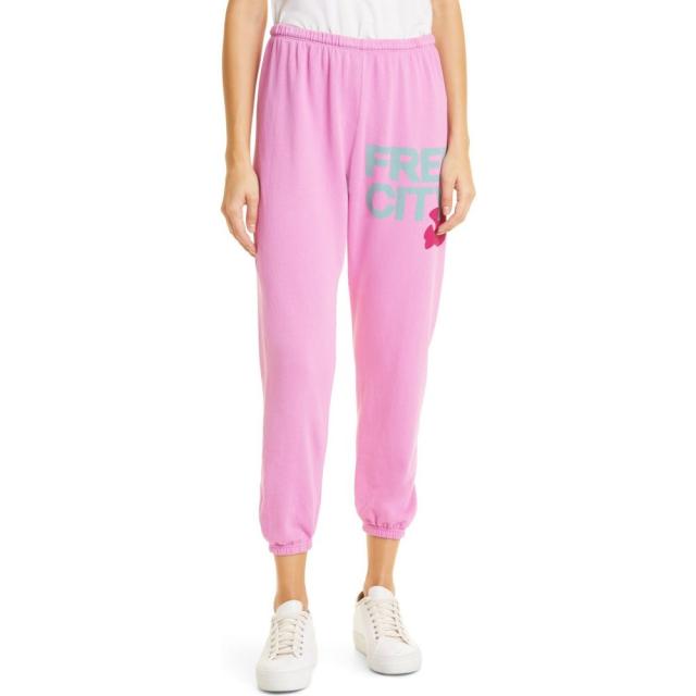 即納 最大半額 スウェット ジャージ レディース Freecity フリーシティ ボトムス パンツ Love Pink Sweatpants Logo Large スウェット Sutevalle Org