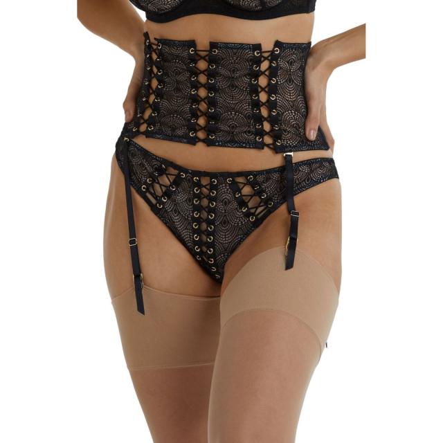 お洒落 プレイフルプロミス Playful Promises レディース ガーターベルト インナー 下着 Florence Lattice Waspie Garter Belt Black 即納 Www Iacymperu Org
