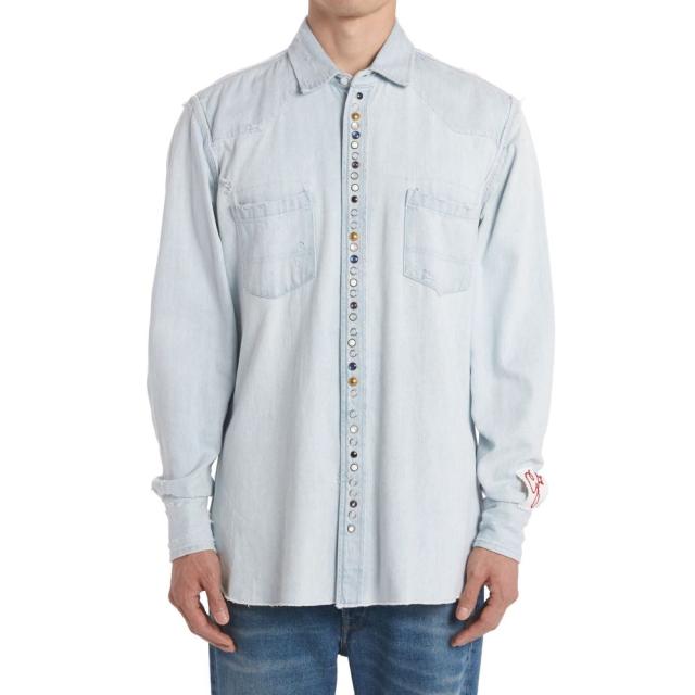 最新アイテムを海外通販 ゴールデン グース Golden Goose メンズ トップス ウエスタンシャツ Long Sleeve Cotton Western Shirt Light Blue ファッション通販 Sindivacs Com Br