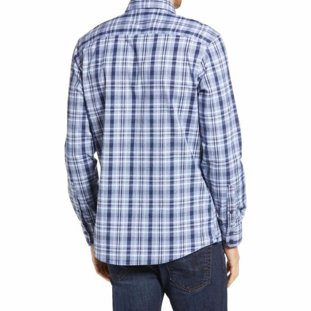 けまで ナインティーン Trim Fit Plaid Stretch Flannel Button-Up Shirt Blue Jaspe Navy Plの通販はau PAY マーケット - フェルマート｜商品ロットナンバー：511701112 オーワン 1901 メンズ シャツ ネルシャツ トップス ります
