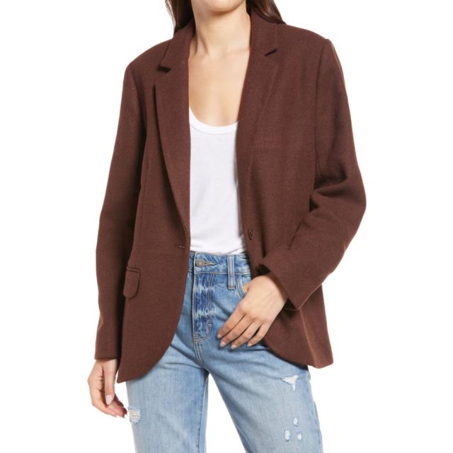 値段 正規 トレジャーandボンド Treasure And Bond レディース スーツ ジャケット アウター One Button Blazer Brown Malicacia 販売 激安 Triplex Ee