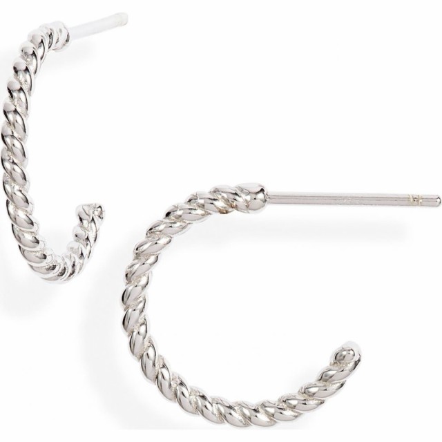 未着用品 ノッティ KNOTTY レディース イヤリング・ピアス フープピアス ジュエリー・アクセサリー Twisted Mini Hoop Earrings Rhodium 未着用品 ノッティ KNOTTY レディース イヤリング・ピアス フープピアス ジュエリー・アクセサリー Twisted Mini Hoop Earrings Rhodium
