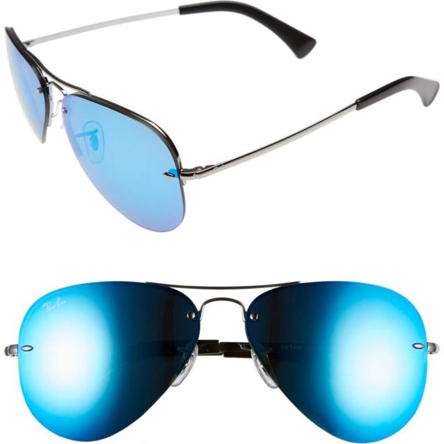 年間ランキング6年連続受賞 レイバン Ray Ban メンズ アビエイター メガネ Rimless サングラス アビエイター Highstreet 59mm Semi メンズ Rimless Aviator Sunglasses Blue Green Mirror 誠実 Fa Elaunchinfotech Com