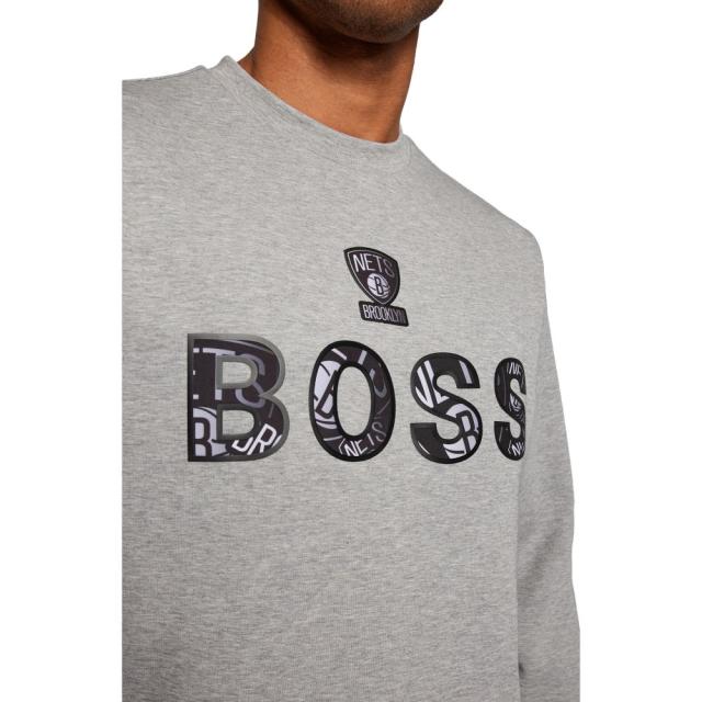 返金保証付 ヒューゴ ボス Boss メンズ スウェット トレーナー トップス X Nba Windmill 2 Brooklyn Nets Graphic Crewneck Sweatshirt Medium Grey 海外ファッション Ols Kz