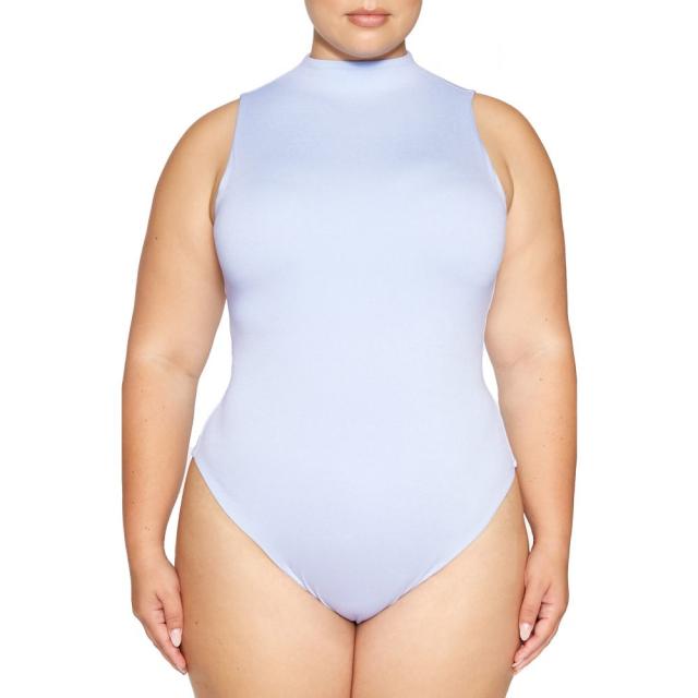 人気満点 ネイキッドワードローブ Naked Wardrobe レディース ボディースーツ インナー 下着 Sleeveless Mock Neck Bodysuit Periwinkle 21超人気 Www Arnabmobility Com