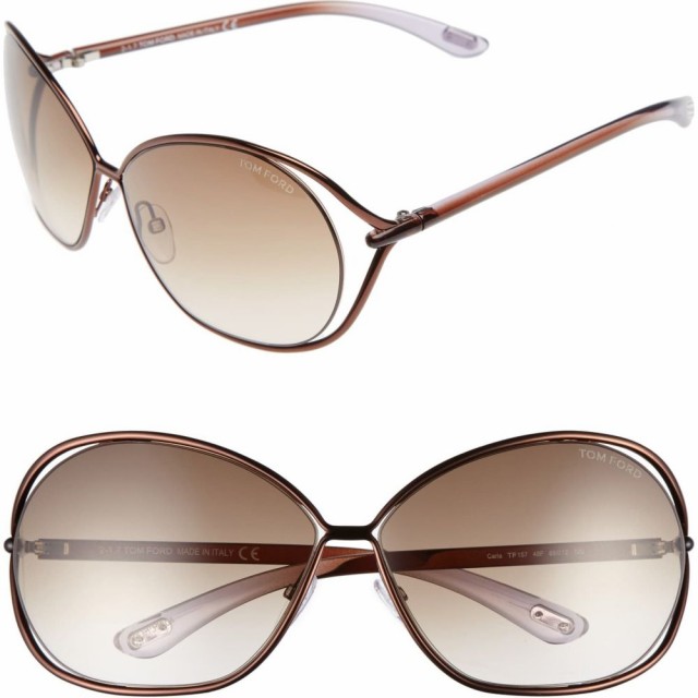 爆売り トム フォード Tom Ford レディース メガネ サングラス ラウンド Carla 66mm Oversized Round Metal Sunglasses Brown Brown Dishub Sumedangkab Go Id