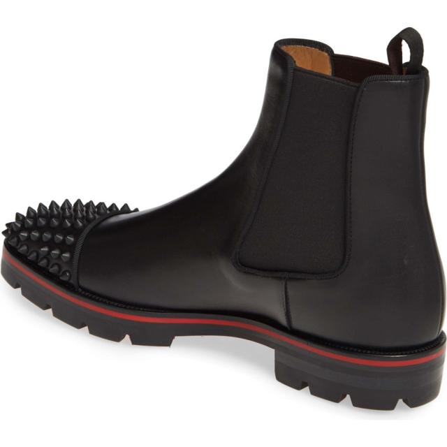 クリスチャン 今ダケ送料無料 ルブタン Christian Louboutin メンズ ブーツ シューズ Boot Melon Black Spike 靴 Chelsea