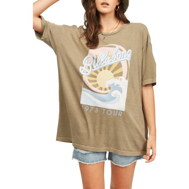 残りわずか ビラボン Billabong レディース Tシャツ トップス Stay Wavy Oversize Graphic Tee Sage 圧倒的高評価 Centrodeladultomayor Com Uy