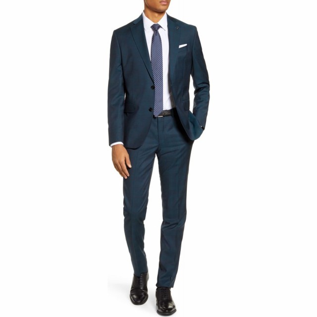 【再入荷!】 テッドベーカー TED BAKER LONDON メンズ スーツ・ジャケット アウター Roger Slim Fit Plaid Wool Suit Blue/Green, 農援 489498b3