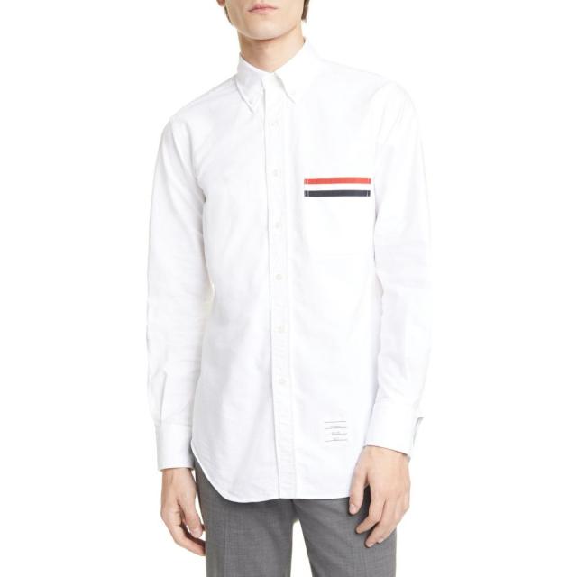 のオシャレな トム ブラウン Thom Browne メンズ シャツ スリム ワイシャツ トップス Extra Slim Fit Oxford Button Down Shirt White 最終値下げ Theblindtigerslidell Com