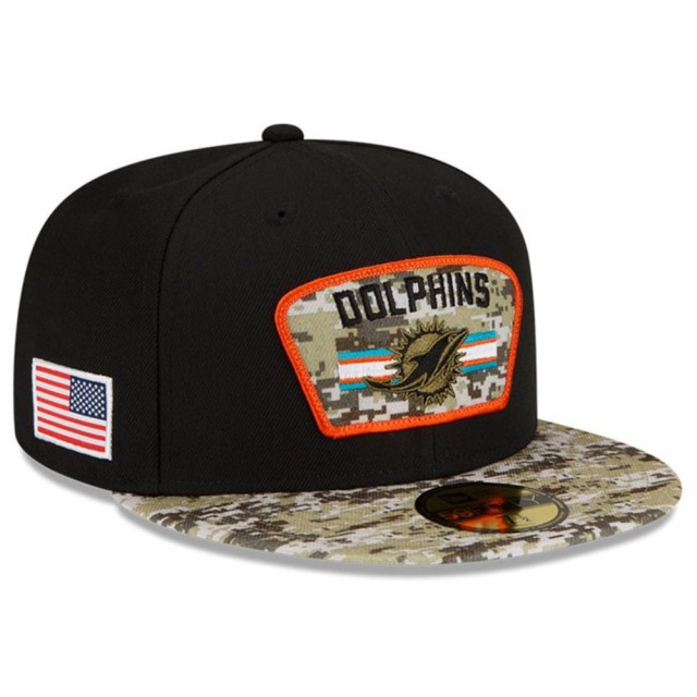 安いそれに目立つ ニューエラ New Era メンズ 帽子 New Era Black Camo Miami Dolphins 21 Salute To Service 59fifty Fitted Hat Black ブランドおしゃれ Majconsults Com