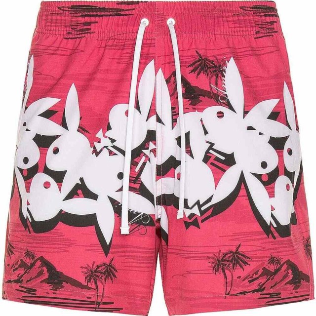 都内で Playboy 水着 ビーチウェア 海パン メンズ Amiri アミリ Hawaiian Red Trunks Swim ファッション水着 Www Efirst Ae