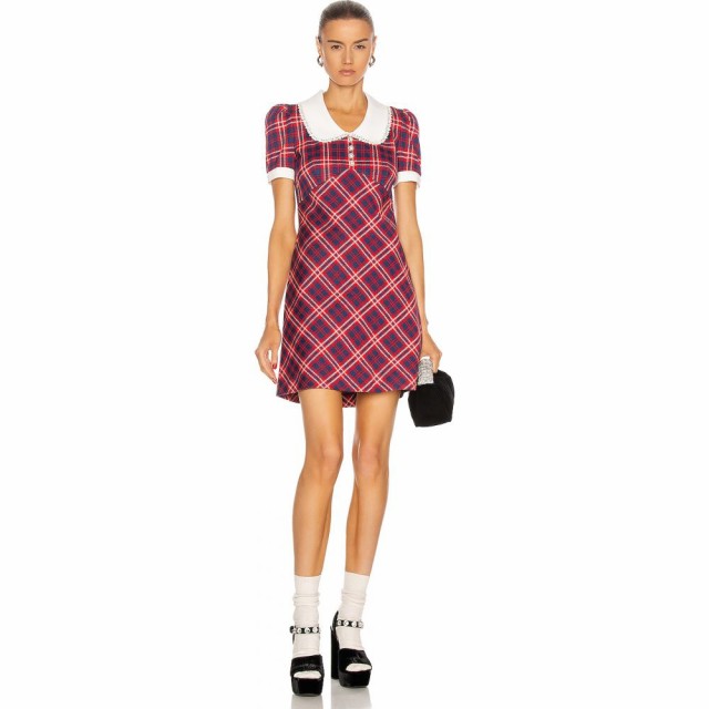 超新作 ミュウミュウ Miu Miu レディース ワンピース Dress ミニ丈 ワンピース ワンピース Miu ドレス Plaid Mini Dress Rosso 酒本舗はな 71a687 Divinolandia Mg Gov Br