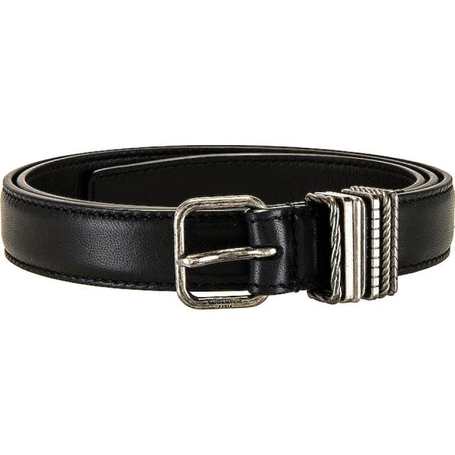 ビリーズエンター オンラインストア イヴ サンローラン Saint Laurent メンズ ベルト Boucle Hublot Belt Black 秋冬新作 Manager Le Diamant Bleu Fr
