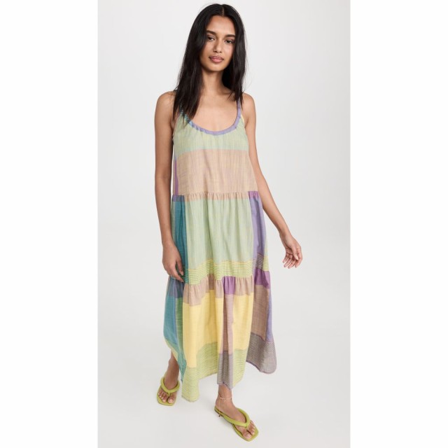 アバカシ Abacaxi レディース ワンピース Ａライン ワンピース・ドレス Tiered Tie Strap Maxi Dress Multi