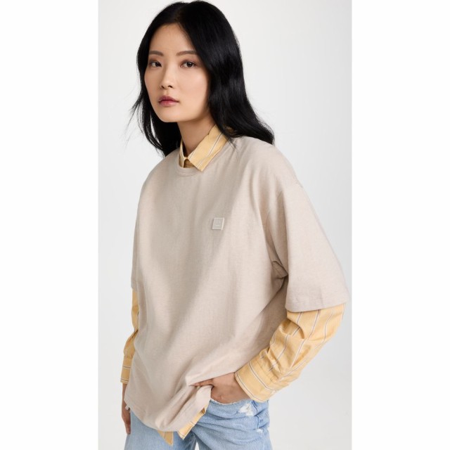 アクネ ストゥディオズ Acne Studios レディース Tシャツ ロゴTシャツ トップス Logo Tee Oatmeal Melange