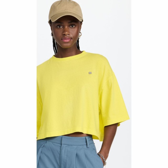 アクネ ストゥディオズ Acne Studios レディース Tシャツ ロゴTシャツ トップス Logo Tee Lemon Yellow