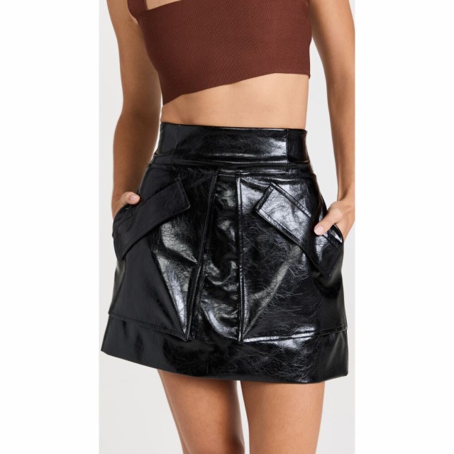 キャンバス AKNVAS レディース スカート Cherry Faux Leather Skirt Black